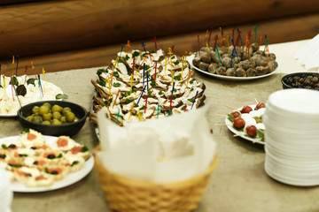 variety of snacks on the table