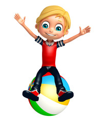 kid boy with  bigball