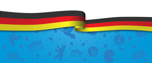 Banner mit Icon-Set - Tag der Deutschen Einheit (Blau)