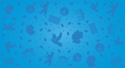 Hintergrund mit Icon-Set - Tag der Deutschen Einheit (Blau)
