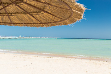 Sunshade umbrellas on the beach