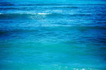 Pure blue water with sea wave