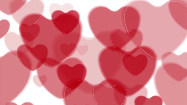 Abstract bright red hearts motion background. Valentines Day graphic design. Video animation Ultra HD 4K 3840x2160