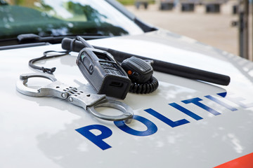 police equipment on a dutch police car © twixx