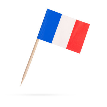 Miniature Flag France. Isolated on white background