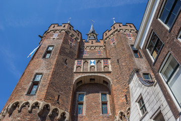 Medieval city gate Sassenpoort in the center of Zwolle