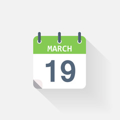 19 march calendar icon