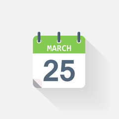25 march calendar icon