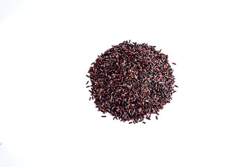 rice berry organic rice on white background, brown rice Thailand