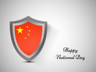 Illustration of shield with China Flag for National Day