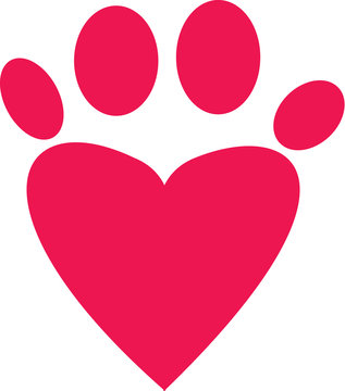 heart pet paw print icon