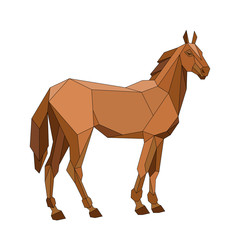 horse vector illustration geometric style 