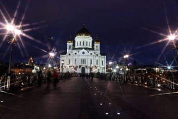 Famous and Beautiful Night View Cathedral of Jesus Christ the Sa