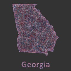 Georgia line art map
