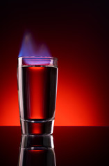 Burning alcohol shot
