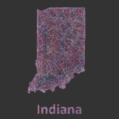 Indiana line art map
