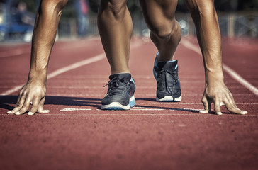 Sport. Unrecognizable runner on the starting