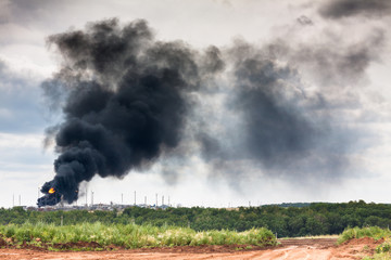 Fototapeta premium Burning oil in the atmosphere