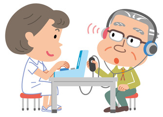 聴力検査　高齢者　男性