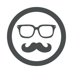 Icono plano hipster en circulo color gris