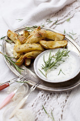 Potatoe Wedges mit Dip