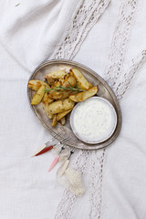 Potatoe Wedges mit Dip