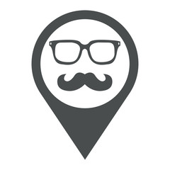 Icono plano localizacion hipster gris