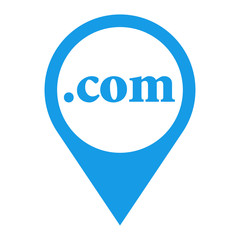 Icono plano localizacion texto com azul