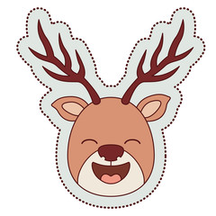 Reindeer cartoon icon. Merry Christmas season decoration figure theme. Isolated design. Vector illustration