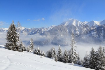 Fototapeta na wymiar Europe ski resort - Bad Gastein snowy winter in Austria