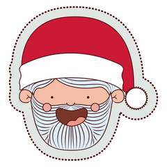 Santa cartoon icon. Merry Christmas season decoration figure theme. Isolated design. Vector illustration