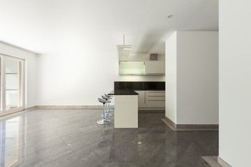 Fototapeta na wymiar Domestic kitchen of empty apartment