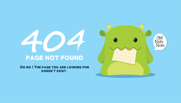 page not found with monster eat the illustration