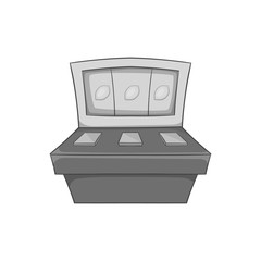 Slot machine icon in black monochrome style on a white background vector illustration
