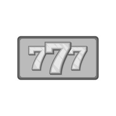 Triple lucky sevens icon in black monochrome style on a white background vector illustration