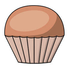 Muffin or cupcake cartoon icon. Food menu and dessert theme. Isolated design. Vector illustration