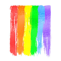 Rainbow vector watercolor hand drawn paint