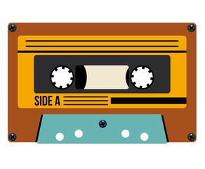 Cassette icon. retro technology gadget and antique theme. Isolated design. Vector illustration