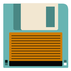 Diskette icon. retro technology gadget and antique theme. Isolated design. Vector illustration