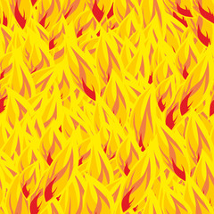 Fire seamless pattern. flames background. Flame texture. Hot yel