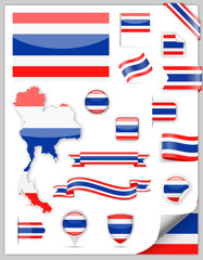 Thailand Flag Set - Vector Collection
