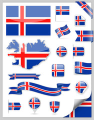 Iceland Flag Set - Vector Collection
