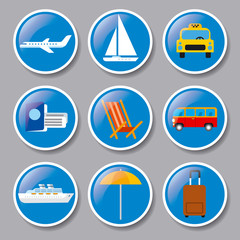 set of icons travel concept