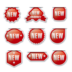 red advertising badges