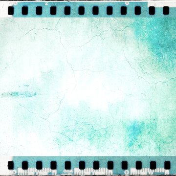 Vintage blue film strip frame