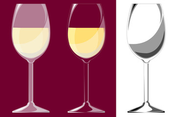 Three glasses of white wine. EPS10