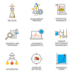 Vector set of icons related to career progress and business management. Infographics design elements - part 9