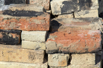 closeup of a brick stack texture