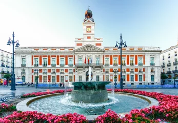 Foto op Canvas The old Post office at Puerta del Sol, Km 0, Madrid, Spain © farbregas1987