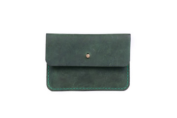 Leather wallet on a white background, isolated